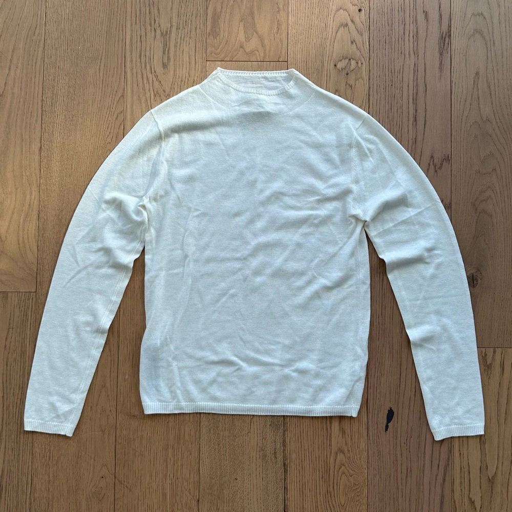 MANGO Selection High Collar Sweater in Off White